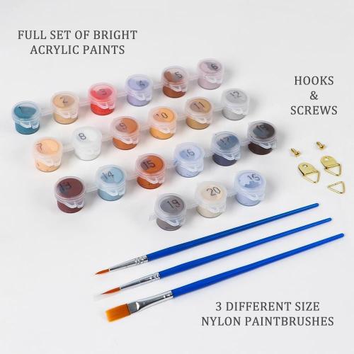 Natuyalo Paint by Numbers Kit for Adults with Frame, Highland Cattle Framed Paint by Numbers for Adults Beginner, Animal Plateau Cattle DIY Acrylic Painting Kit 12x12 Inch