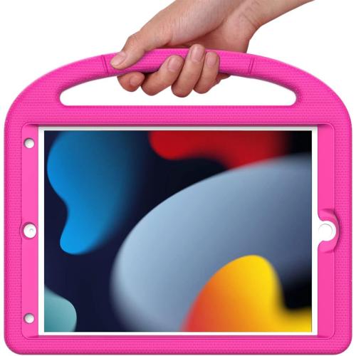SUPLIK Kids Case for iPad 9th/8th/7th Generation - iPad 10.2 inch 2021/2020/2019 Case with Built-in Screen Protector, Durable Shockproof Handle Stand Kids Cover for Apple iPad 7/8/9 Gen, Pink