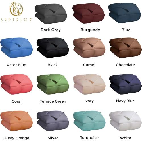 Superior Classic All-Season Reversible Down Alternative Comforter, Comfy, Fluffy, Cozy, Lightweight, Decorative, Duvet Insert, Plush, Oversized Bedding Essential, Box Quilt Design, King, ‼️good condition‼️