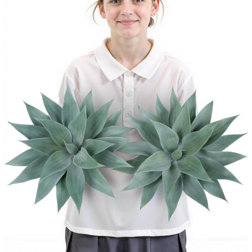 Velener Artificial Outdoor Blue Agave Plant - Small Size UV Resistant Fake Agave Plants for Indoor and Outdoor Decor(18 Inch)-2 Pack
