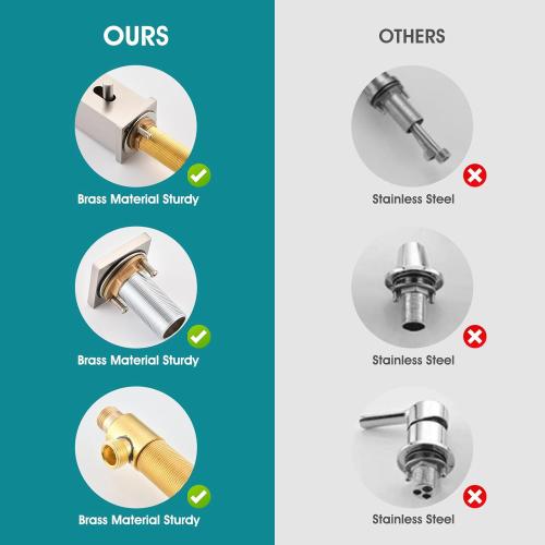 Brass Roman Tub Faucet with Sprayer, Deck Mount Bathtub Faucet with Hand Shower, 3 Hole Waterfall Faucet with 360 Spout, Single Handle Tub Filler with 8 GPM High Flow, Brushed Nickel