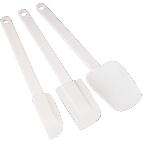 3 Piece Plastic Spatula Set, One Size, White 2pk