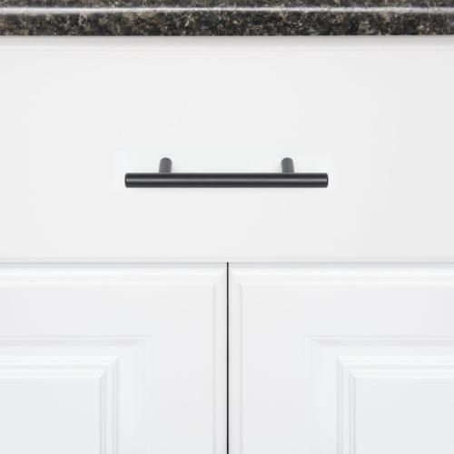 30 Pack....Amazon Basics Euro Bar Cabinet Handle (1/2-inch Diameter), 5.38 in Length (3 in Hole Center), Flat Black, Pac, AB1500-FB-10