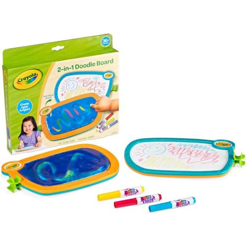 Crayola 2-in-1 Doodle Board for Toddlers, Squishy & Erasable Drawing Tablet, Educational Toddler Toy, Travel Activity, Sketching Pad, Gift for Kids