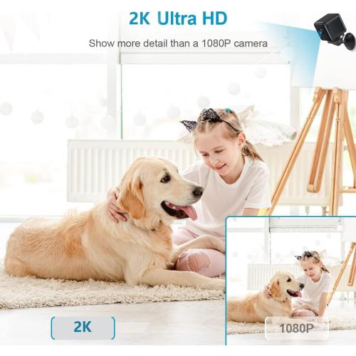 2K MiniSmart Hidden HD Cameras Wireless WiFi Camera for Home Security - Night Vision, Motion Detection, Built - in Battery, App Control (iOS & Android) - Ideal Indoor Nanny, Pet & Dog Camera