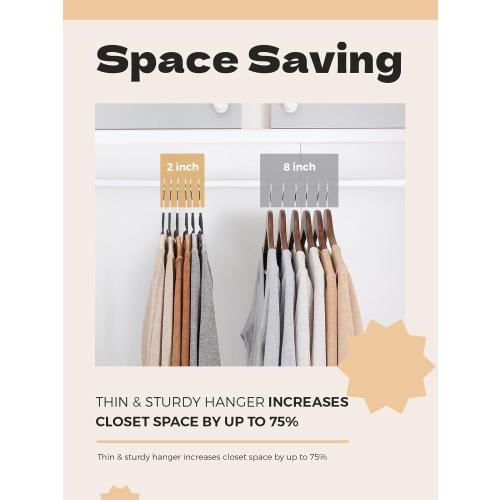 HOUSE DAY Black Plastic Hangers 30 Pack, Slim Space Saving, Non Slip Clothes Hangers with Rubber Pads, Sturdy Heavy Duty Coat Hanger for Closet, S-Shaped Hanger for Shirt, Suit, Pant, Skirt