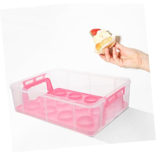 Transport Multi-layer Cupcake Carrier Box Handle for Muffins Desserts Food-grade for Parties and Events Storage