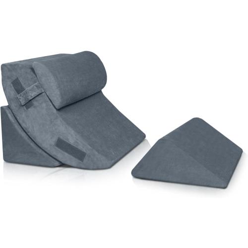 Lunix Replacement Cover for LX5 4pcs Wedge Pillow Set, Foam not Included - Navy Plush