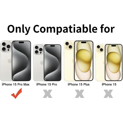 TENOC Phone Case Compatible with iPhone 15 Pro Max, Clear Case Shockproof Protective Bumper Slim Cover for 6.7 Inch