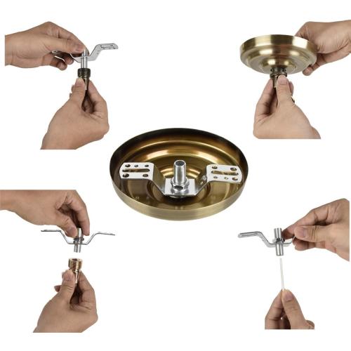 Sangle Soppfy Vingage Canopy Kit and Pendant Light Fixture Chain for Chandelier or Swag Light Fixtures,Maximum Weight of 60 Pounds, 6 feet,Heavy Duty,5 Inches Diameter, Black (Bronze)…