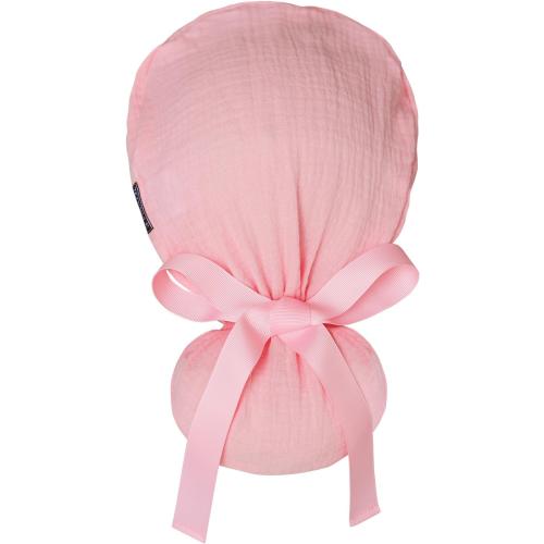 Ponytail Scrub Cap for Women – Solid Light Pink Surgical Cap with Buttons, Cotton Ponytail Scrub Caps, Adjustable Surgical Hat for Women to Secure Long Hair
