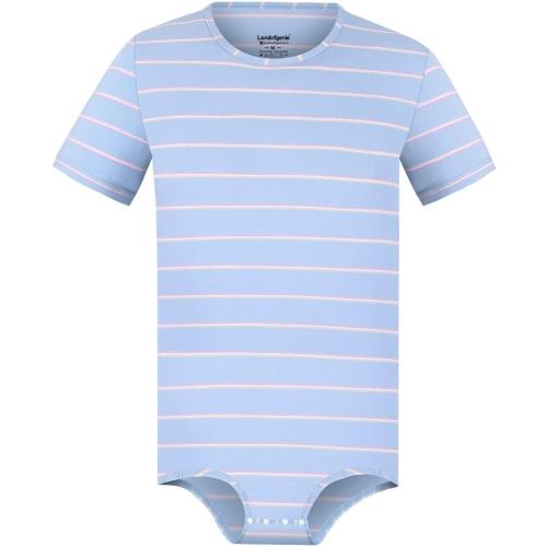 Size 3 XL ..Landofgenie Men Short Sleeve Bodysuit Pajama Mens Striped Onesie One Piece Pajamas Rompers Basic Onesie - Stripe Men