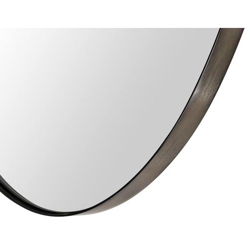 Oil Rubbed Bronze Oval Recessed Bathroom Medicine Cabinet with Mirror Stainless Steel Metal Framed Oblong Pill Shaped Bathroom Cabinet with Mirror 16x33''