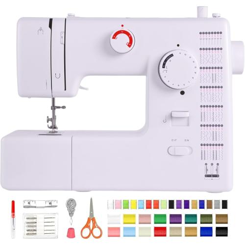 Multifunction Sewing Machines, Strong Motor with Enhanced Piercing Power, 59 Stitch Applications, Full Metal frame, Strong & Tough, with Foot Pedal, Storage Drawer, Accessory Kit