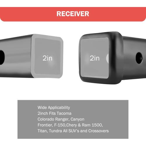 OPENROAD Adjustable Trailer Hitch Ball Mount - Fits 2-Inch Receiver, 2 Tow Balls, 7500lbs, 9-1/2 Drop/ 8-1/4 Rise, Heavy Duty Truck Hitch with Stainless Steel Pins and Lock