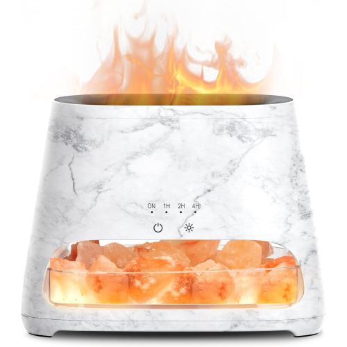 SALKING 2-in-1 Ultrasonic Essential Oil Diffuser & Himalayan Salt Lamp, Aromatherapy Diffuser Cool Mist Humidifier with 3 Brightness, Salt Therapy Lamp, 100% Pure Himalayan Salt Rock, 150ml (Marble)