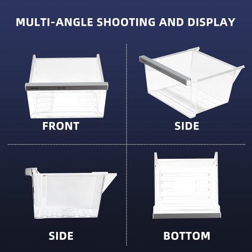 W11162443 W11046494 W11162446 Refrigerator Fridge Crisper Drawer Pan Fridge Meat Pan Bin Upper Humidity Control Drawer Compatible with Whirlpool Maytag Refrigerator Replacement Parts