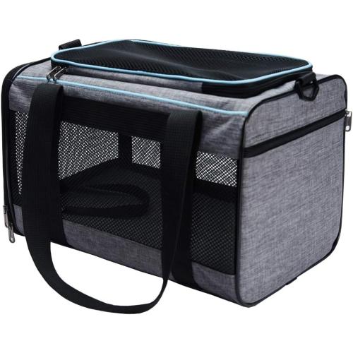 19x12x12 Inches GREY Vceoa Cat, Dog Carrier for Pets Up to 22 Lbs, Soft-Sided Cat Bag Animal Carriers Travel Puppy Carry As a Toy of Fabric Pet Home