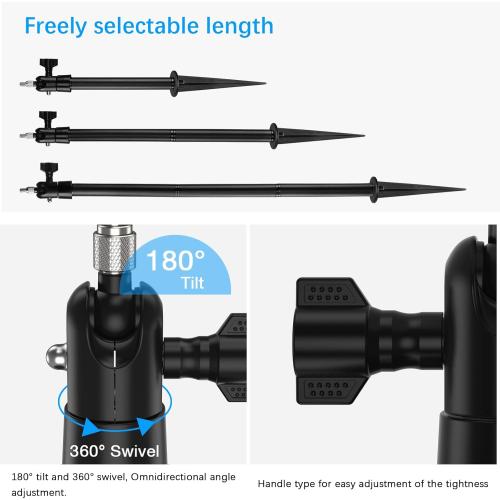 HOLACA Spike Pole Mount Ground Stake and Weatherproof Silicone Skin for Ring Stick Up Cam Battery HD Security Camera, Suitable for Stake into Soft Ground