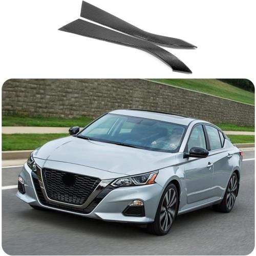 Black Car Accessories Fit for Nissan Altima 2019 2020 2021 2022 2023 2024 2025 Rear Beveled Window Louver Shutter Strips Cover Trims (Carbon Fiber Style) 2PCS ABS