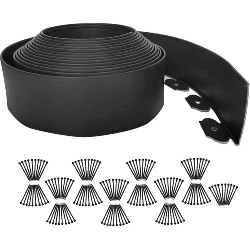 Landscape Edging 98FT,Garden Edging Borders Black [Extra Tall 4IN High] with 150pcs Plastic Stakes, Lawn Edging Flexible DIY Fence for Landscaping,Flower Bed,Grass,Gravel,Tree Surrounding