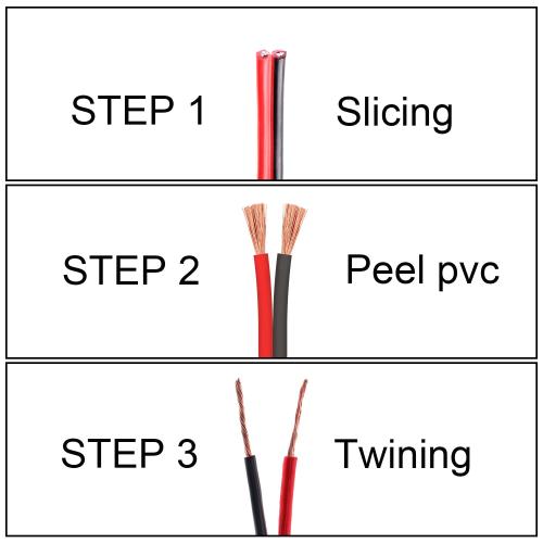 16Gauge 200FT Electrical Wire Cable 2 Conductors Red Black Cable Hookup LED Lighting Strips Flexible Wire Extension Cord 16AWG Copper Clad Aluminum Copper Wire 12V/24V DC 61M