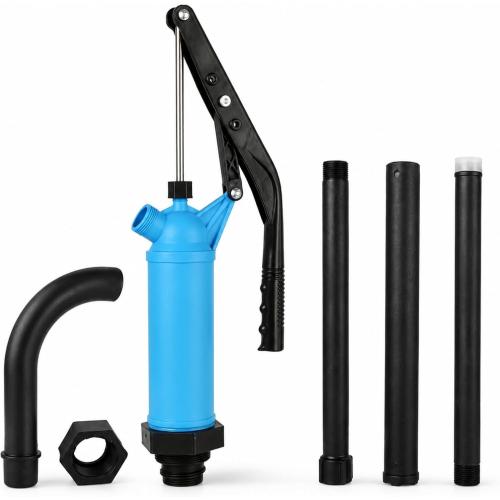 55 Gallon Drum Pump Plastic Hand Lever-Action Barrel Pump Fits 5-55 Gallon Drums - Transfers Motor Oil, Diesel, Lubricants, Kerosene, Gear Oil, Fuel, Water, Alcohol
