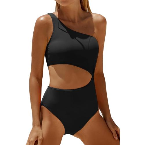 SiZE M...Women's One Piece Swimsuit- One Shoulder Bathing Suit Cutout Tummy Control Swimwear
