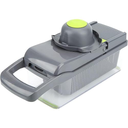 Vegetable Chopper, Multifunctional Vegetable Slicer Cutter Mandoline Slicer Cheese Grater Onion Chopper Potato Slicing Tool for Veggie Fruit Cheese, Includes 7 Interchangeable Cutting Blades