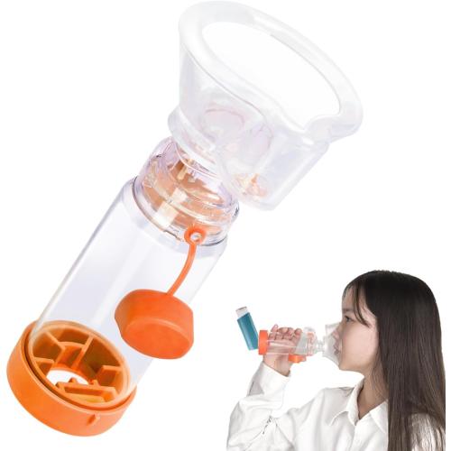 Inhaler Spacer for Kids and Adults, Soft Fit Mask, Portable and Lightweight, Suitable for Home and Travel – Nessi OTC Spacer (Orange/Kids)