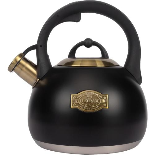Size 3.1ql Color Black and Gold Tea Kettle for Stovetop, Food Grade Stainless Steel Water Kettle, Tea Pot for Home & Kitchen, 3.1 Quart