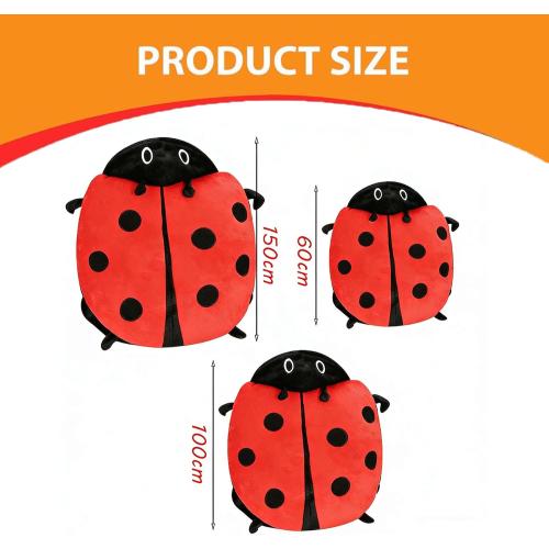 Wearable Lady Beetle Pillow, Giant Wearable Pillow Beetle-Inspired,Removable Oversized Lady Beetles Decorative Pillows,Funny Big Bug Plush Cushion for Kids and Adult (100CM / 40In)