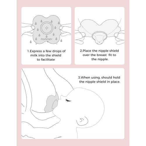 Momcozy Nipple Shield, Floral Contact Nipple Shield for Breastfeeding Moms with Flat or Inverted Nipples, Made Without BPA/BPS (1 Pair, 20mm)