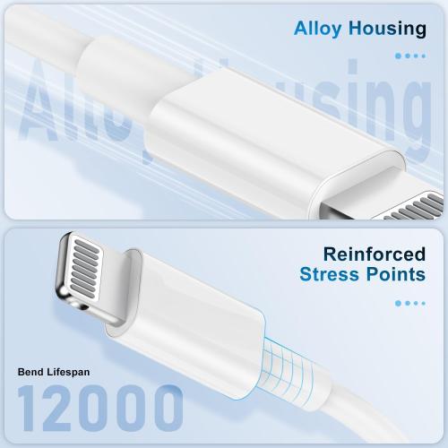 2 Pack Apple MFi Certified Charger Cable 15ft, Lightning to USB Cable Cord 15 Foot, 2.4A Fast Charging,Apple Phone Long Chargers for iPhone 13/12/11/11Pro/11Max/ X/XS/XR/XS Max/8/7/6 White