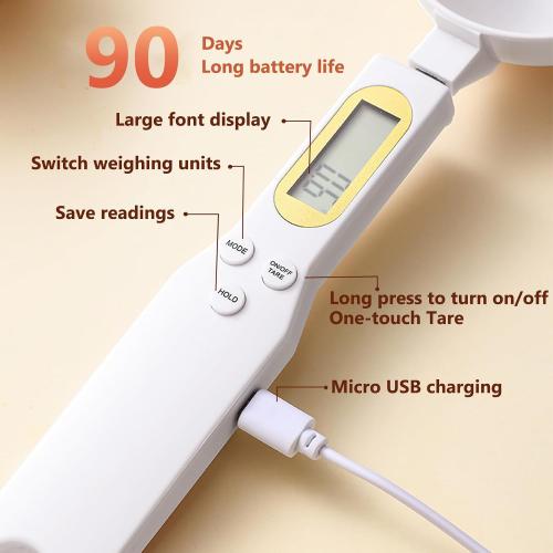 Digital Measuring Spoon Electronic Scale Spoon Weighing for Food Coffee Powder Tea Ingredients Spice Kitchen Gram Measuring Spoons High Precision 0.1g