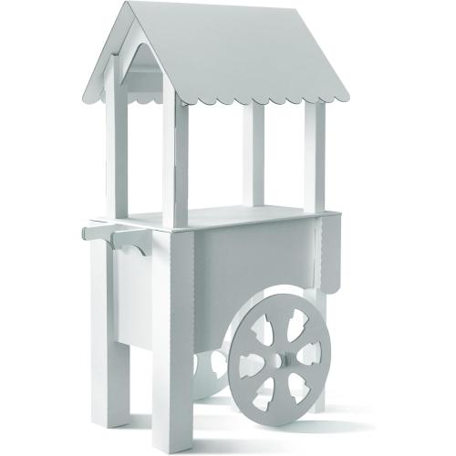 Cardboard Candy Cart for Parties - Dessert Display on Wheels - Party Decoration for Birthdays, Weddings, Baby Showers, and Bridal Parties