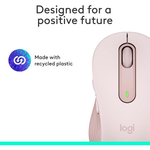 Logitech Wireless Mouse Signature M650- Small Hands, 2-Year Battery, Silent Clicks, Customizable Buttons, Bluetooth, PC/Mac/Chromebook - Rose, Right-Handed, Small-Medium