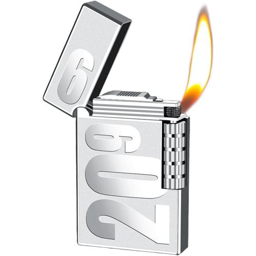 Jet Torch Butane Lighters - Kitchen and Match Gas lighters as Gifts for Men (Free of Butane Gas) (Sliver)