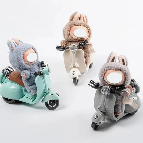 Scooter for Labubu with Light and Music, Have A Seat for Labubu Accessories, Mini Electric Doll Scooter Interactive Decor Desktop Ornaments for Labubu Collectors