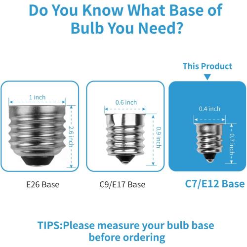 Meconard C7 Led Replacement Christmas Light Bulbs, C7 Shatterproof Led Bulbs for Christmas Indoor Outdoor String Lights, E12 Candelabra Base, Commercial Grade Holiday Bulbs, Cool White, 25 Pack