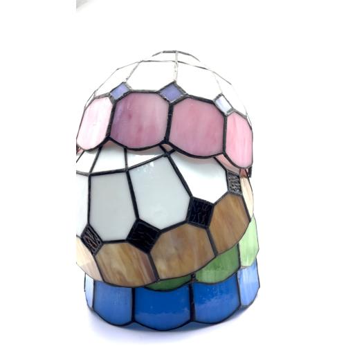 8 Tiffany Style Table Lamp, Vintage Handmade Stained Glass Shade Lighting, Bedroom Bedside Light, Study Desk Lamp, Office Accent Lamp