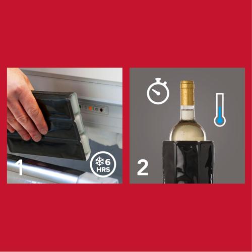 Vacu Vin Active Wine Cooler - Flexible Insulated Chiller For Standard Size Bottles - Keeps Drinks Refreshingly Cold - Durable & Easy To Use - Premium Design For Any Occasions, Wine Grapes Print