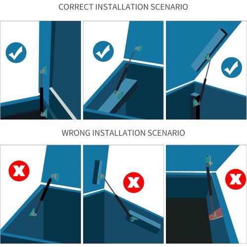 25.4cm 300N Home 10inch 67lb Gas Struts Shocks Gas Shock Lift Supports lid Support Gas Spring Suit for Trap Door Hinges Bed Large Outdoor Box Lid Trap Door A Set of 2 with L Mounts