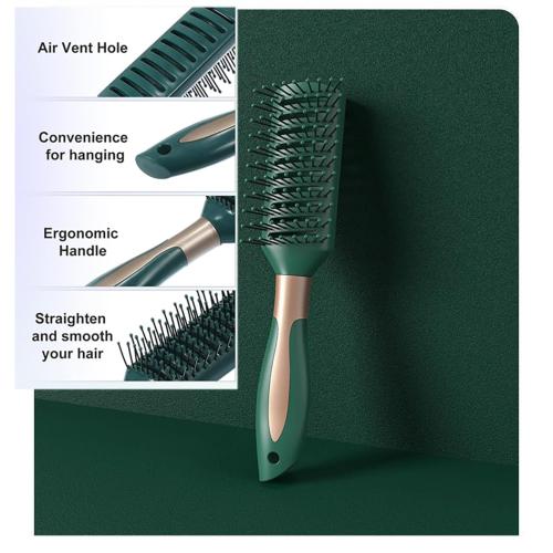 Vent Hair Brush for Women and Men, Detangling Wet Hair Brush with Ball Tipped Bristles for Wet/Dry Hair - All Hair Types with Nylon Bristles, Green (1 Pack-Green)