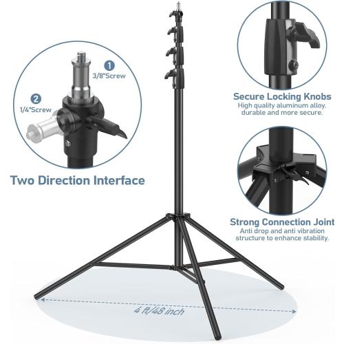 13.1' Heavy Duty Light Stand Photography, Sdfghj 157.2in/4m Adjustable Metal Professional Sky High Tripod with Air Cushioned with 1/4& 3/8 Screw Adapter Compatible with Most DSLR Cameras
