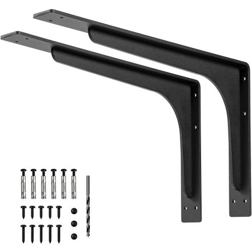 24 x14.2 INCH Shelf Brackets,L Shelf Brackets,Vertical Angle, Premium Alloy Metal Heavy Duty Shelf Bracket, high Strength Mounting Hardware Included, Corner Brace Joint,Pack of 2.