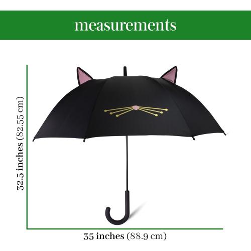 kate spade new york Large Lightweight Travel Umbrella, Black Cat