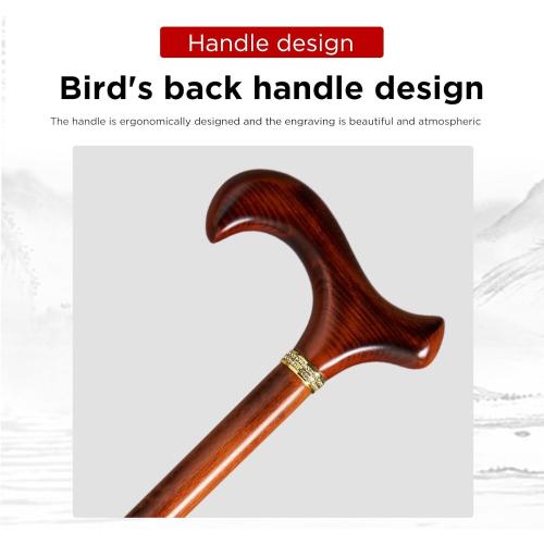 GUYUE Handcrafted Wooden Cane for Men & Women,Gentleman's Walking Sticks, Ergonomic Senior Canes, Natural Solid Wood Luxury Cane, Perfect for Gift-Giving