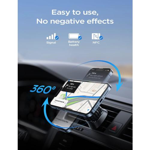LISEN Fits MagSafe Car Mount Car Phone Holder,Strong Magnetic Phone Holder for Car Magsafe, Dashboard Vent iPhone 16 Car Mount Holder Car Accessories for iPhone 16 15 14 13 12 Pro Max,Purple Kits