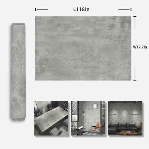 Light Grey Concrete Wallpaper Peel and Stick Matte Texture Limestone Contact Paper Self Adhesive Removable Waterproof Industrial Style Wall Stickers for Bathroom Kitchen Cabinets 17.7x118